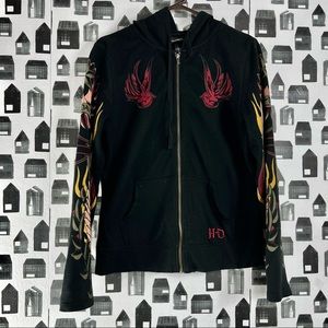 Harley Davidson Tattoo Design Print Zip Up Jacket